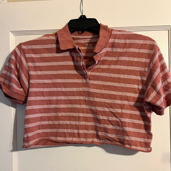 AE Cropped Striped Polo Shirt - Picture 2 of 5